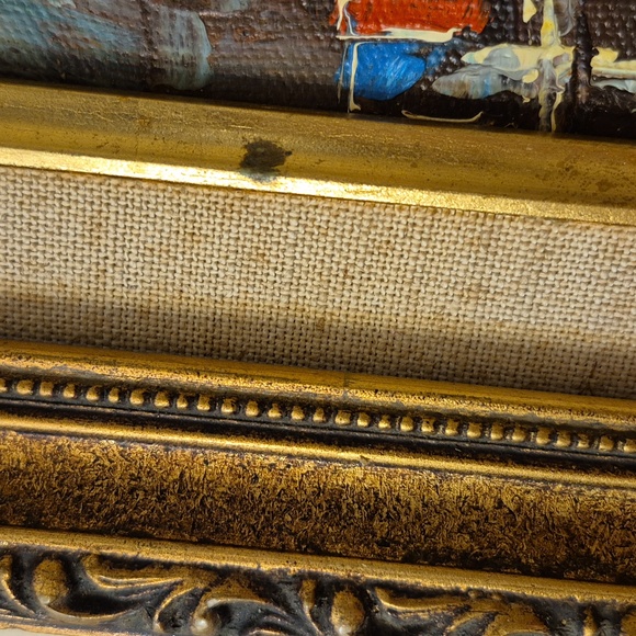 Vintage P.G. Tiele Oil on Canvas Painting - Nautical Boats in Harbor - Picture 7 of 9